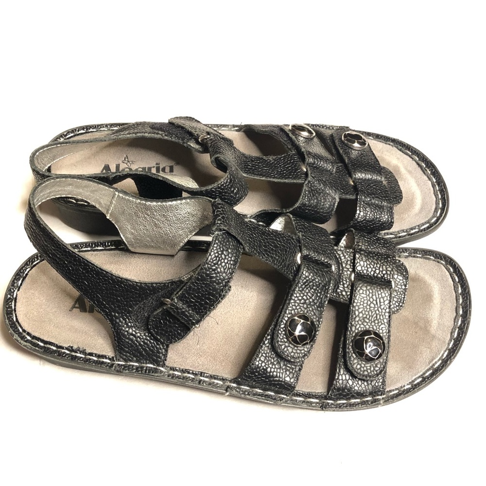 Alegría Kle black snake skin print leather sandals - Picture 2 of 7